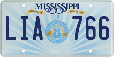 MS license plate LIA766