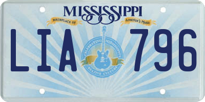 MS license plate LIA796