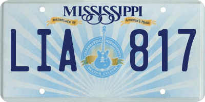 MS license plate LIA817