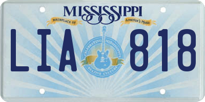 MS license plate LIA818