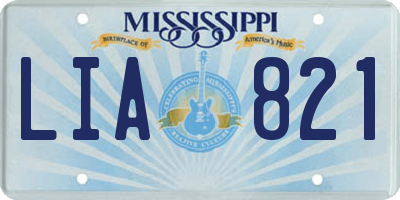 MS license plate LIA821