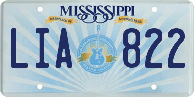 MS license plate LIA822