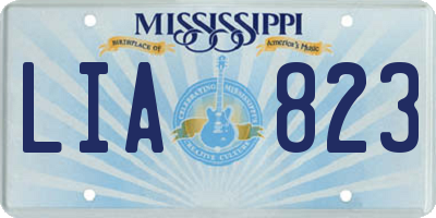 MS license plate LIA823