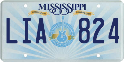 MS license plate LIA824