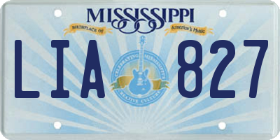 MS license plate LIA827