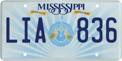 MS license plate LIA836