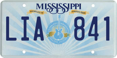 MS license plate LIA841