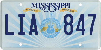 MS license plate LIA847