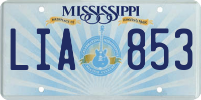 MS license plate LIA853