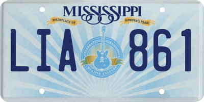 MS license plate LIA861