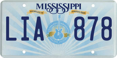 MS license plate LIA878