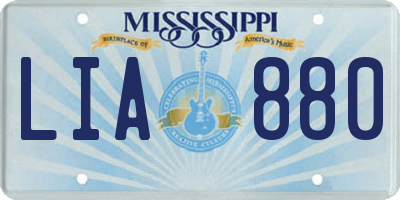 MS license plate LIA880