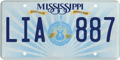 MS license plate LIA887
