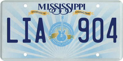 MS license plate LIA904