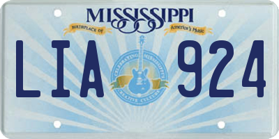 MS license plate LIA924