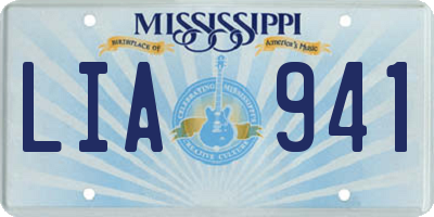MS license plate LIA941
