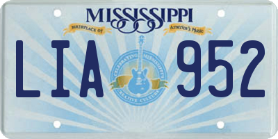 MS license plate LIA952