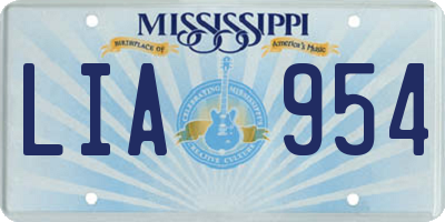 MS license plate LIA954