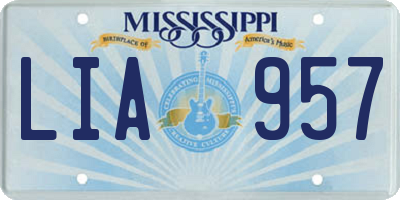MS license plate LIA957