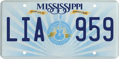 MS license plate LIA959
