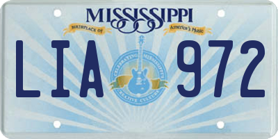 MS license plate LIA972