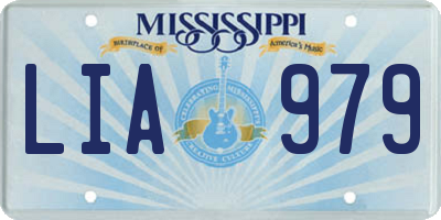 MS license plate LIA979