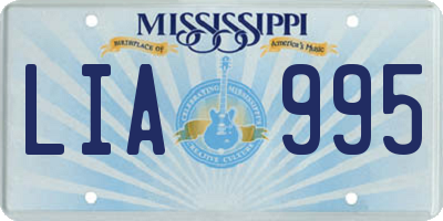 MS license plate LIA995
