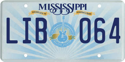 MS license plate LIB064