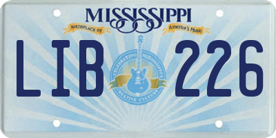 MS license plate LIB226