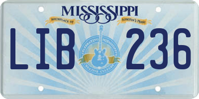 MS license plate LIB236