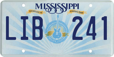MS license plate LIB241