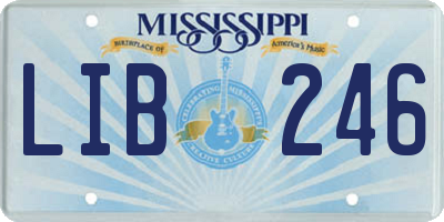 MS license plate LIB246