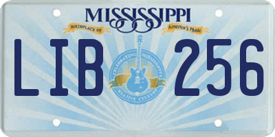 MS license plate LIB256
