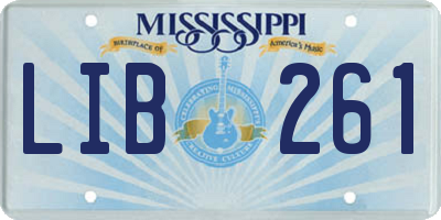 MS license plate LIB261