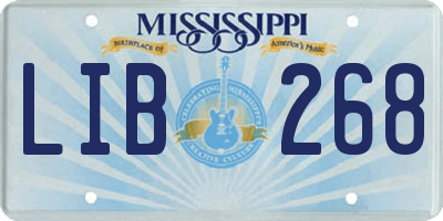 MS license plate LIB268