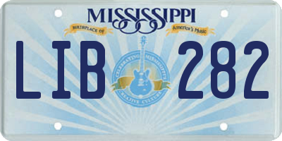 MS license plate LIB282