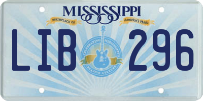 MS license plate LIB296