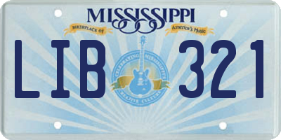 MS license plate LIB321