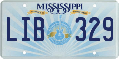 MS license plate LIB329