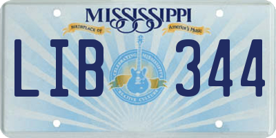 MS license plate LIB344