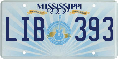 MS license plate LIB393