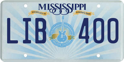 MS license plate LIB400