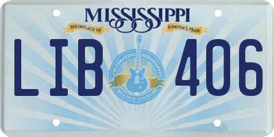 MS license plate LIB406