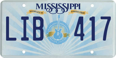 MS license plate LIB417