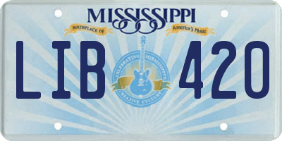 MS license plate LIB420