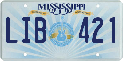 MS license plate LIB421