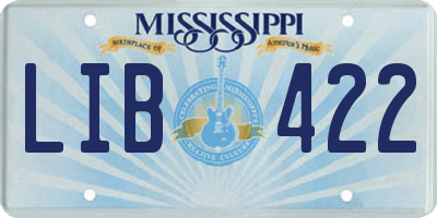 MS license plate LIB422