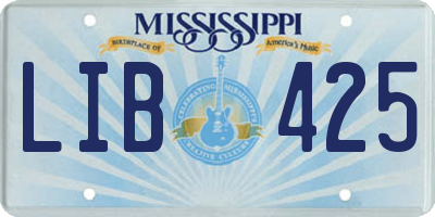 MS license plate LIB425