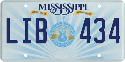 MS license plate LIB434