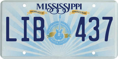 MS license plate LIB437